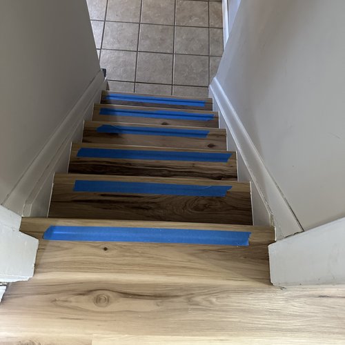 stairs and risers by Sawyer's Flooring