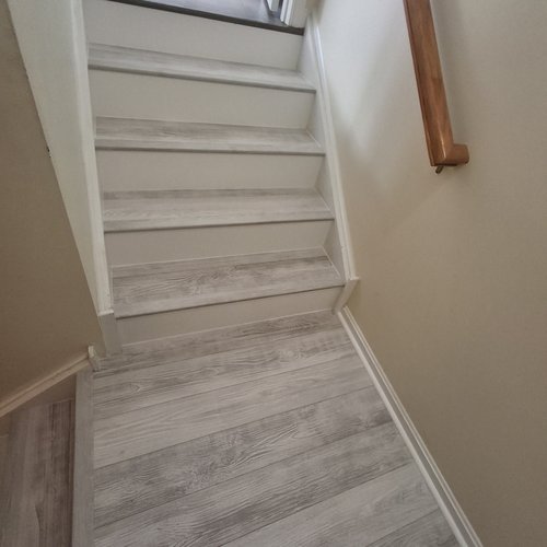 stairs and risers by Sawyer's Flooring